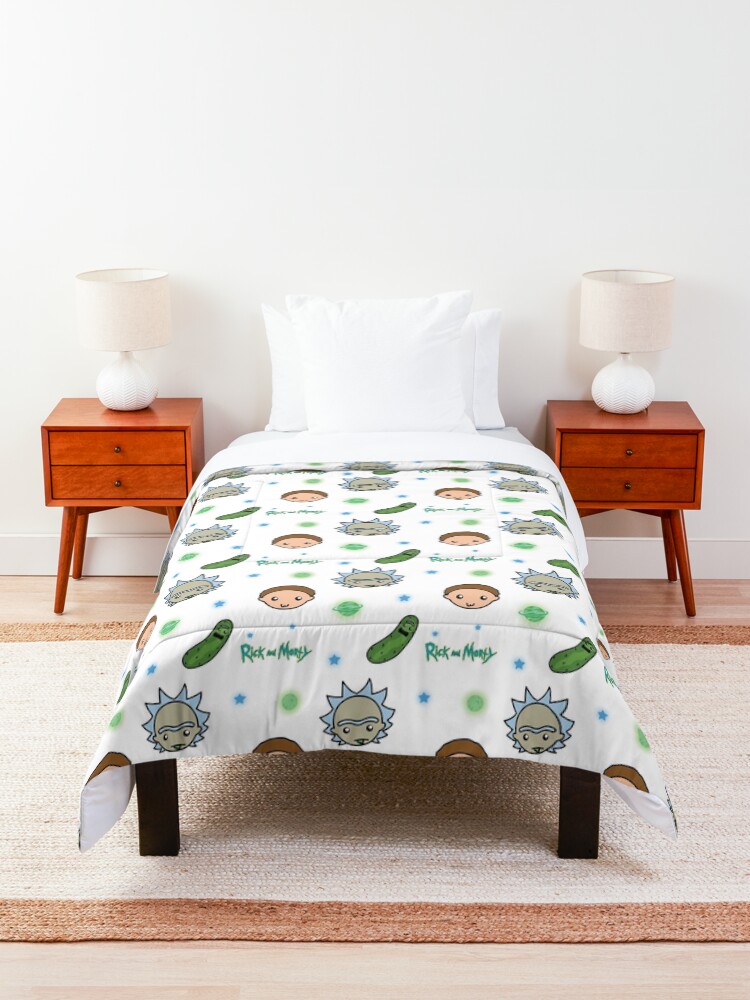 Alternate view of Rick and Morty space adventure Comforter