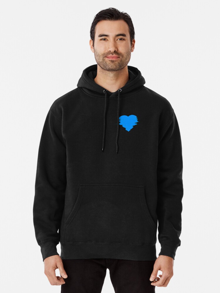 black and light blue hoodie