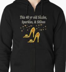 Sudadera con capucha y cremallera GORGEOUS GOLD DIVA DE 40 AÑOS