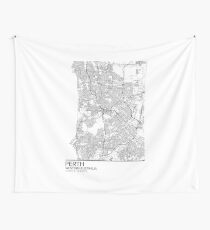 Perth map poster print wall art, Western Australia gift printable, Home and Nursery, Modern map decor for office, Map Art, Map Gifts Wall Tapestry