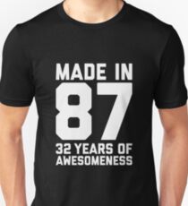 32nd Birthday Gift Adult Age 32 Year Old Men Women Slim Fit T-Shirt