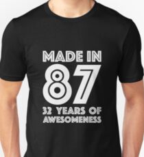 32nd Birthday Gift Adult Age 32 Year Old Men Women Slim Fit T-Shirt