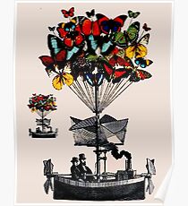 SCHMETTERLING-DAMPFBoot: Vintage Travel Print Poster