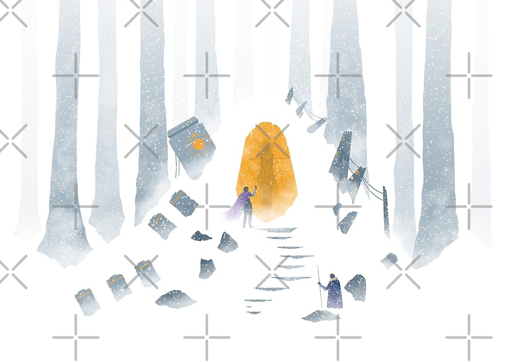 Fantasy art illustration - digital drawing - Snowy forest by zachholmbergart