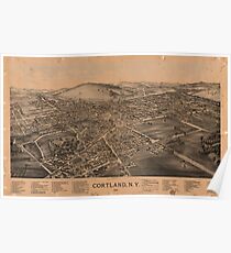 Panoramic Maps Cortland NY Poster