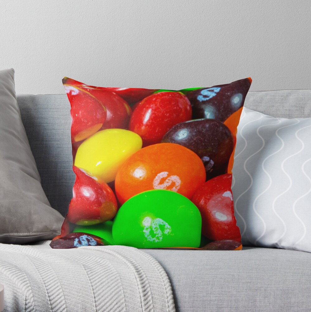 skittles plush pillow