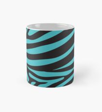 Zebra-Print in Schwarz und Türkis Tasse