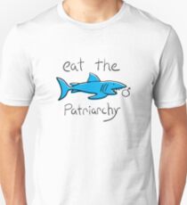 Essen Sie das Patriarchat-feministische Haifisch-Hemd Unisex T-Shirt