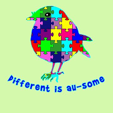 Autism Awareness Adorable Bird Different is Au-some | Poster