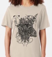 Psilocybinaturearthell Psychedelic Ink Illustration Slim Fit T-Shirt