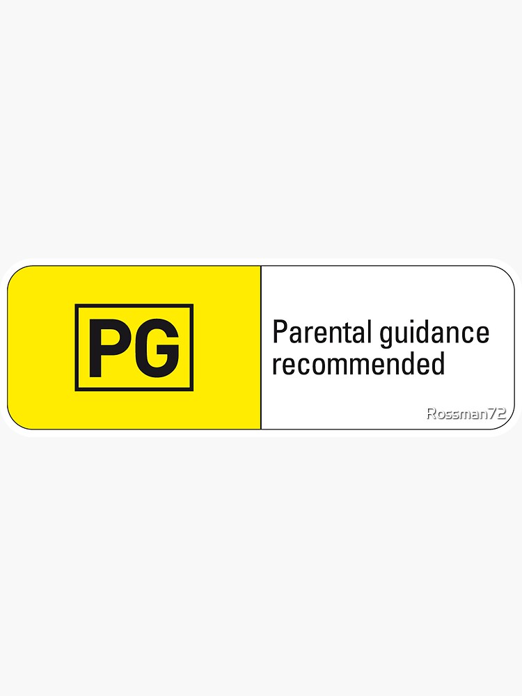 "Rated PG" Sticker by Rossman72 | Redbubble