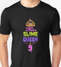 Diese Slime Queen ist 9, Slime Queen 9. Geburtstag, Slime Birthday Party Slim Fit T-Shirt
