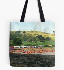 Racing at Penguin (36) Tote Bag