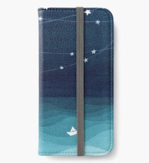 Garland von Sternen, aquamariner Ozean iPhone Flip-Case/Hülle/Skin