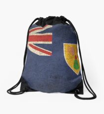 Old and Worn Distressed Vintage Flag of Turks and Caicos Drawstring Bag