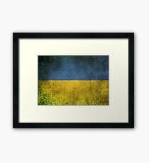 Old and Worn Distressed Vintage Flag of Ukraine Framed Print