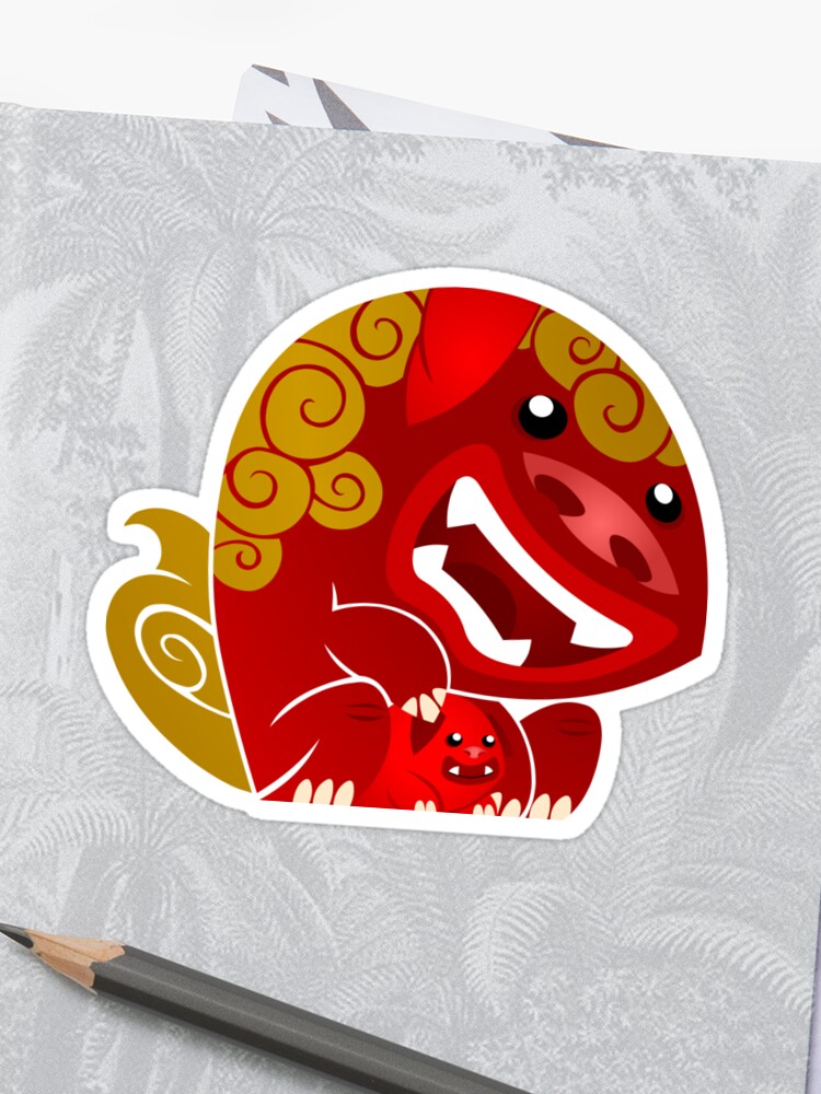 Foo Dog Female Sticker By Shiro Redbubble