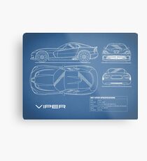 SRT Viper Blueprint Metal Print