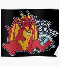 Tech Support Dragon - Rot Poster