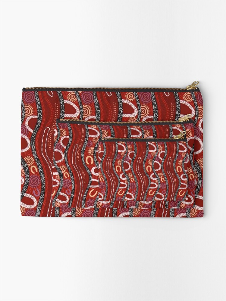 Alternate view of Australian, Pattern Traditional Fabric Print Zipper Pouch