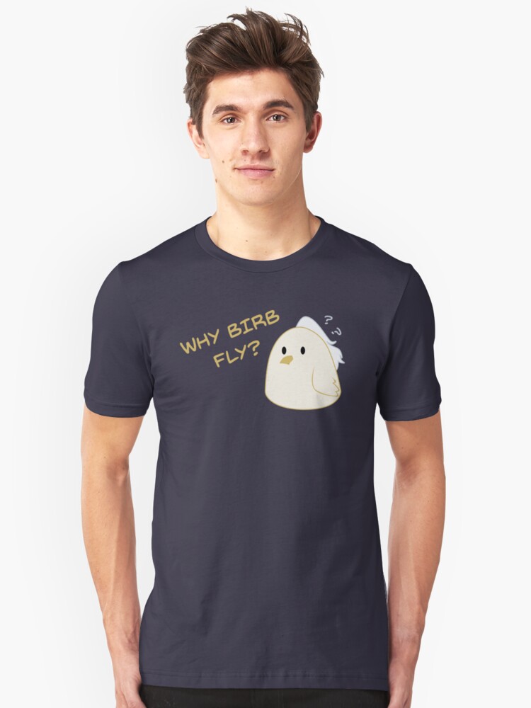 Alternate view of Why birb fly? Slim Fit T-Shirt