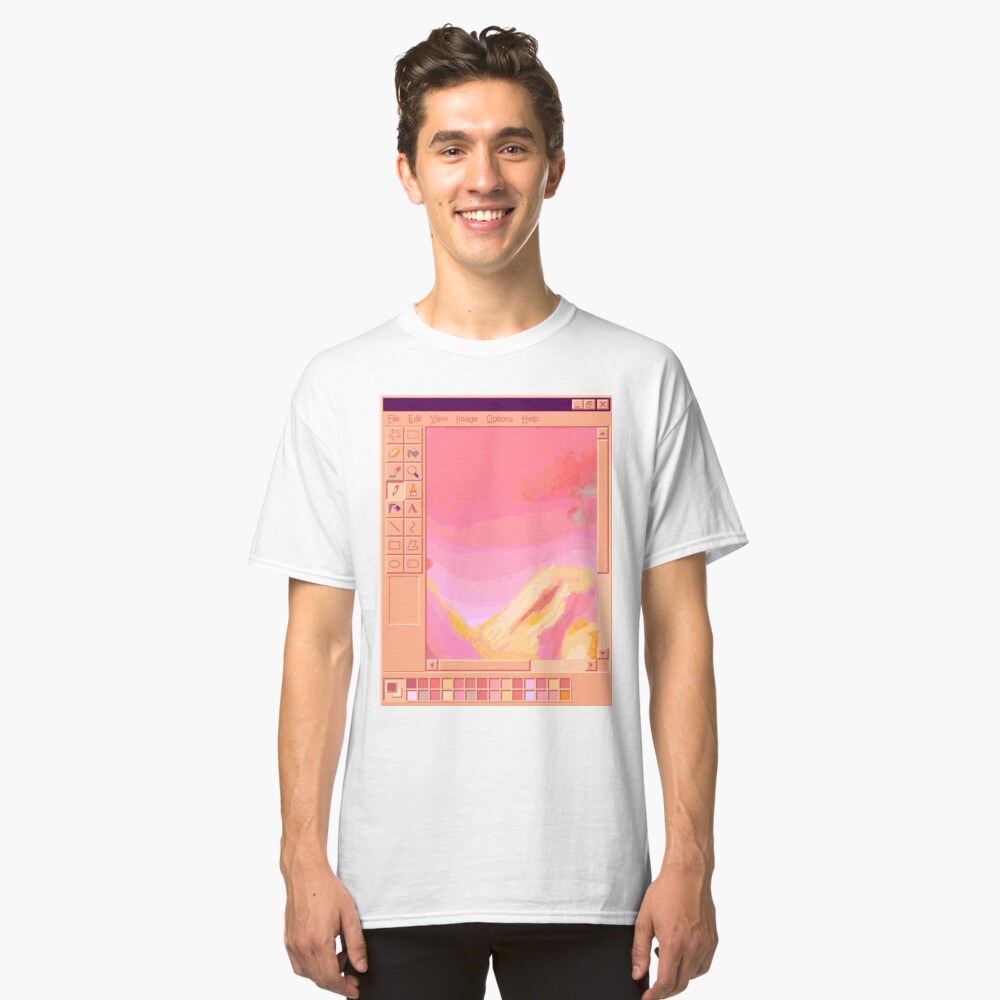 Vaporwave MS Paint Pastel Mountains Classic T-Shirt