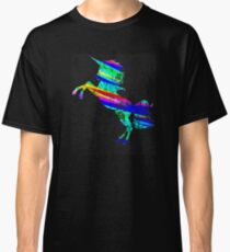 Beunruhigter Regenbogen-Einhorn-Entwurf Classic T-Shirt