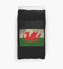 Old and Worn Distressed Vintage Flag of Wales Duvet Cover