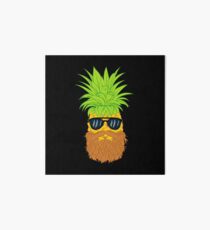 Bearded Fruit Cool Pineapple Graphic T-shirt Sunglasses Mustache Old Juicy Summer Beach Holidays Art Board Print