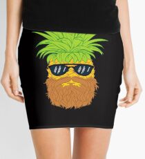 Bearded Fruit Cool Pineapple Graphic T-shirt Sunglasses Mustache Old Juicy Summer Beach Holidays Mini Skirt