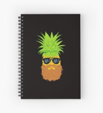 Bearded Fruit Cool Pineapple Graphic T-shirt Sunglasses Mustache Old Juicy Summer Beach Holidays Spiral Notebook