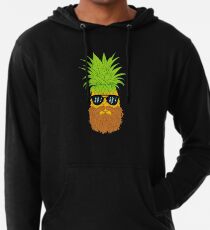 Bearded Fruit Cool Pineapple Graphic T-shirt Sunglasses Mustache Old Juicy Summer Beach Holidays Lightweight Hoodie