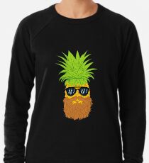 Bearded Fruit Cool Pineapple Graphic T-shirt Sunglasses Mustache Old Juicy Summer Beach Holidays Lightweight Sweatshirt
