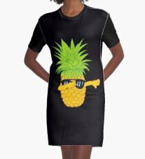 Swagger Dab Sunglasses Fruit Cool Pineapple Graphic T-shirt Summe Holidays Vacation Swag Dope Design Graphic T-Shirt Dress