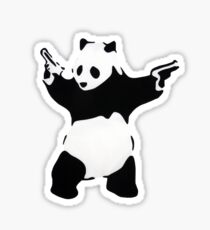 Banksy Panda With Handguns Sticker
