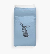 Gossip Rabbit Antique Drawing | Old-Style Illustration Duvet Cover