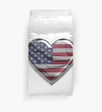 America Heart American Flag design Gift For USA Patriots Duvet Cover