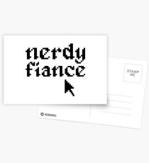 nerdy fiancé proposal engagement marriage wedding gift geek Postcards