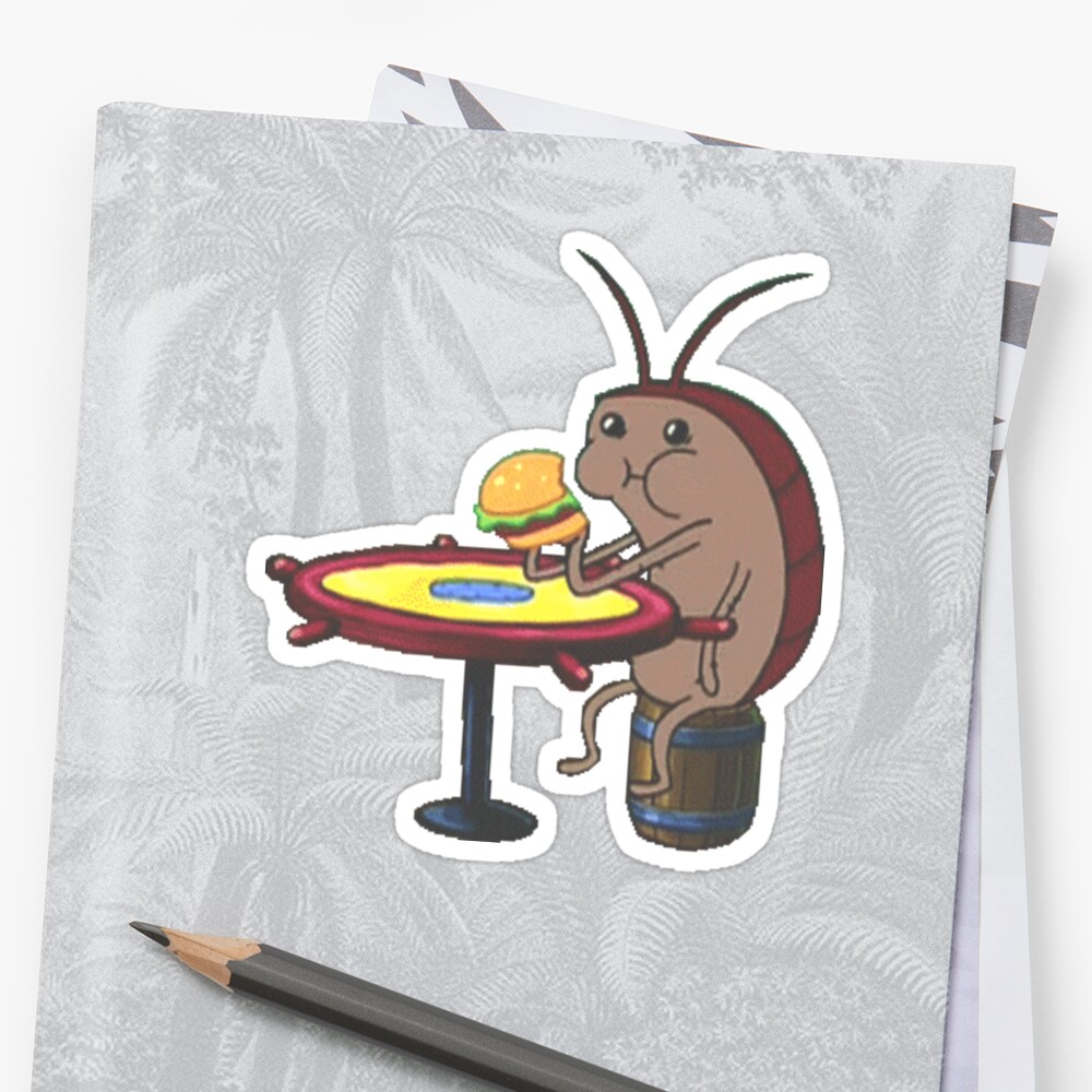 "Spongebob Cockroach Eating A Krabby Patty" Sticker by ...