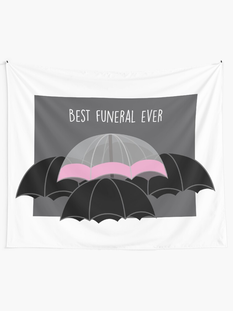 Alternate view of Pink Umbrella- With Text Tapestry