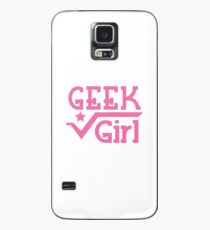 GEEK Girl cute girly pink nerd design Case/Skin for Samsung Galaxy