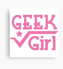 GEEK Girl cute girly pink nerd design Canvas Print