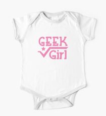GEEK Girl cute girly pink nerd design One Piece - Short Sleeve