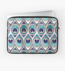 Funda para portátil Plumas de pavo real Ojo / verde azulado azul y metal coral rosa
