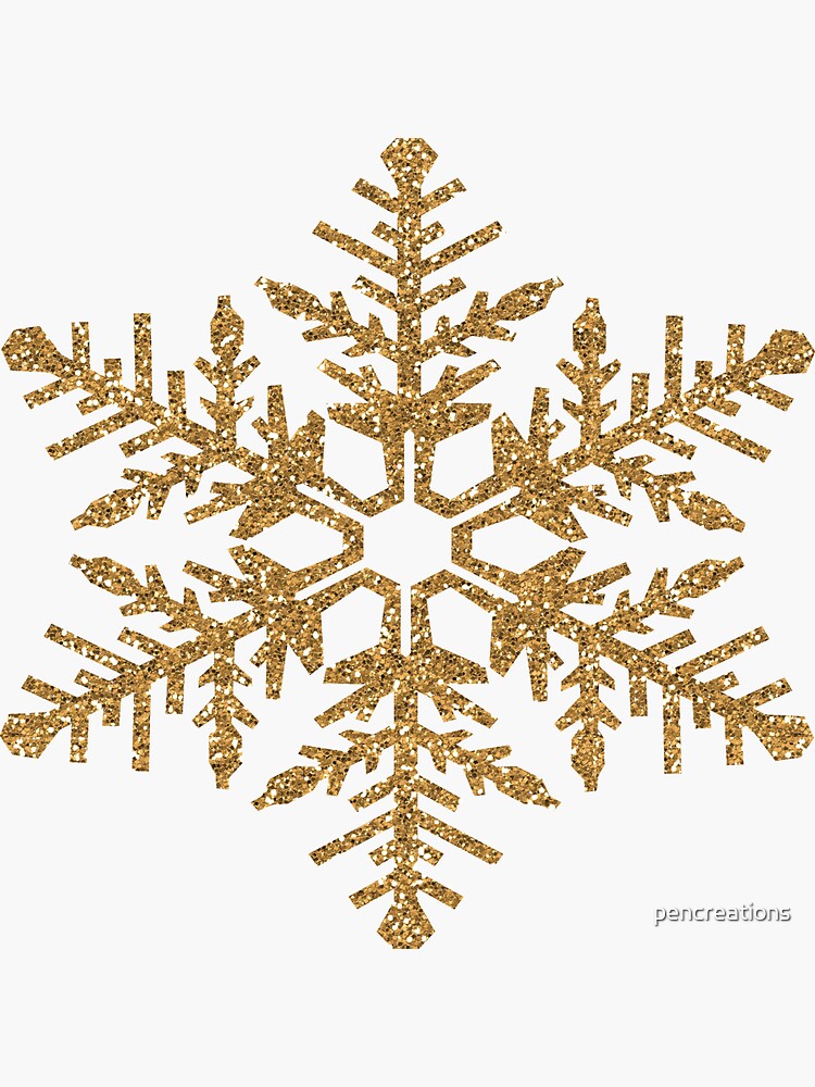 “Gold Faux Glitter Snowflake " Sticker by pencreations | Redbubble