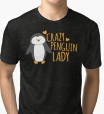 Crazy Penguin Lady Tri-blend T-Shirt