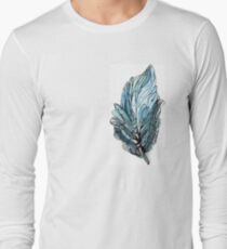Watercolor Ink Feather Abstract Long Sleeve T-Shirt