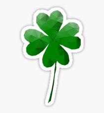 Low Poly, Geometric Four Leaf Clover Sticker