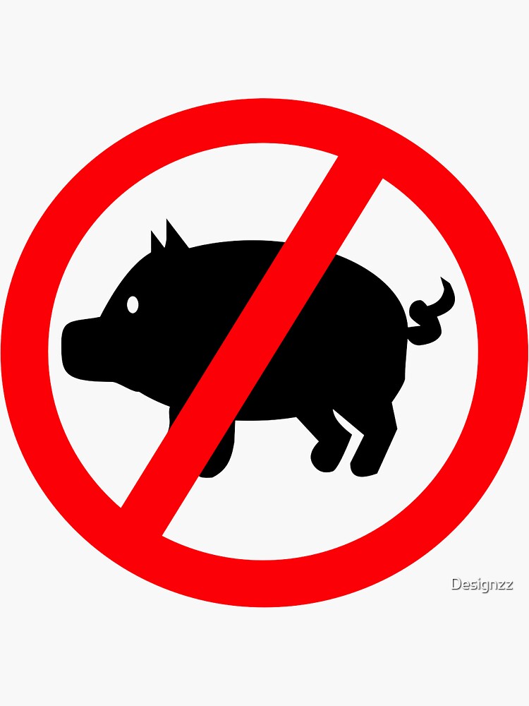 "No pigs" Sticker by Designzz Redbubble