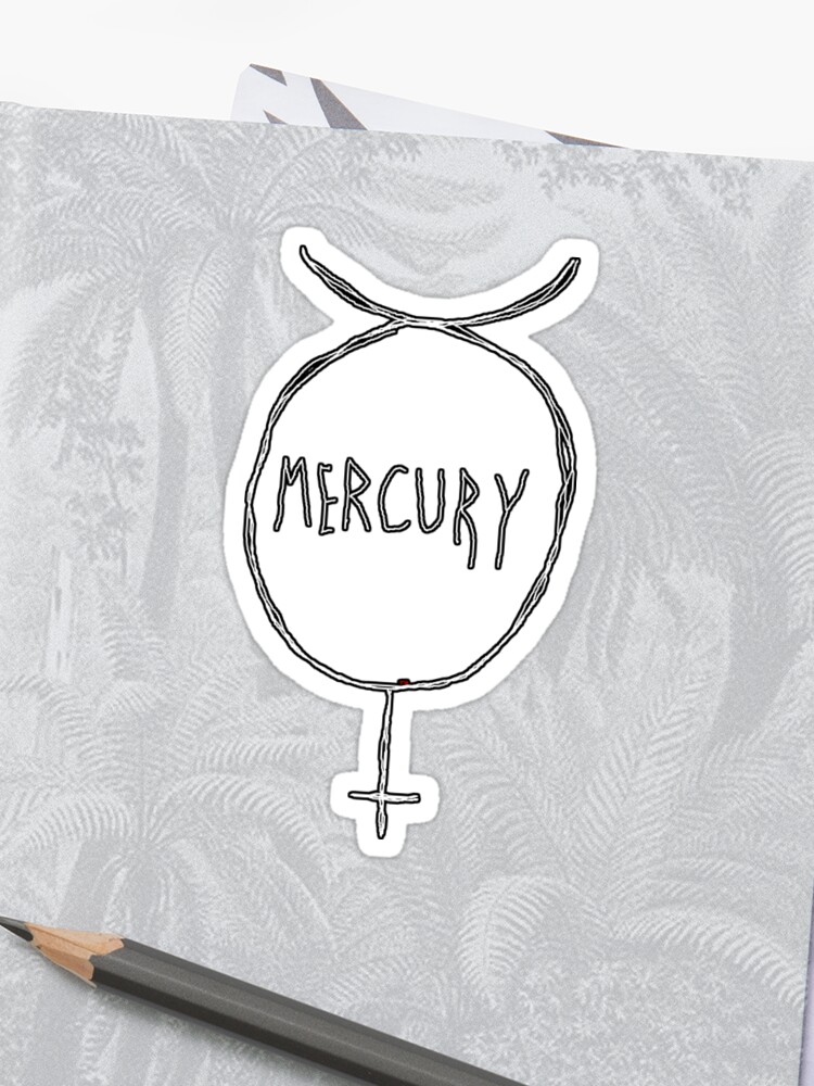 | Mercury quicksilver 80 chemical  atomic hydrargyrum Hg number symbol element Sticker